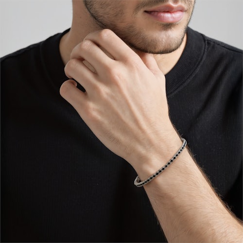 Bransoletka tenisowa Luminy 3,2mm: białe złoto, czarne diamenty